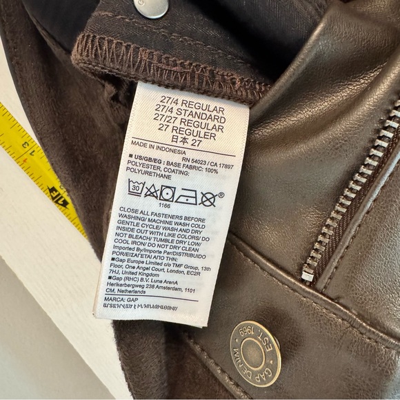 GAP Brown Leather Straight Leg Pants - Picture 8 of 11